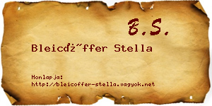 Bleicöffer Stella névjegykártya